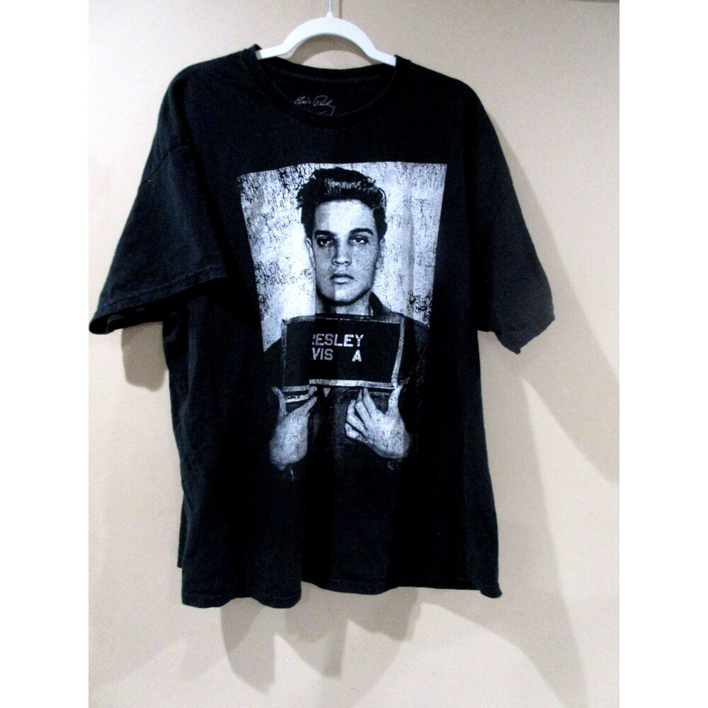 Elvis Presley Graphic T-Shirt Men 2X Black Jail House Rock
